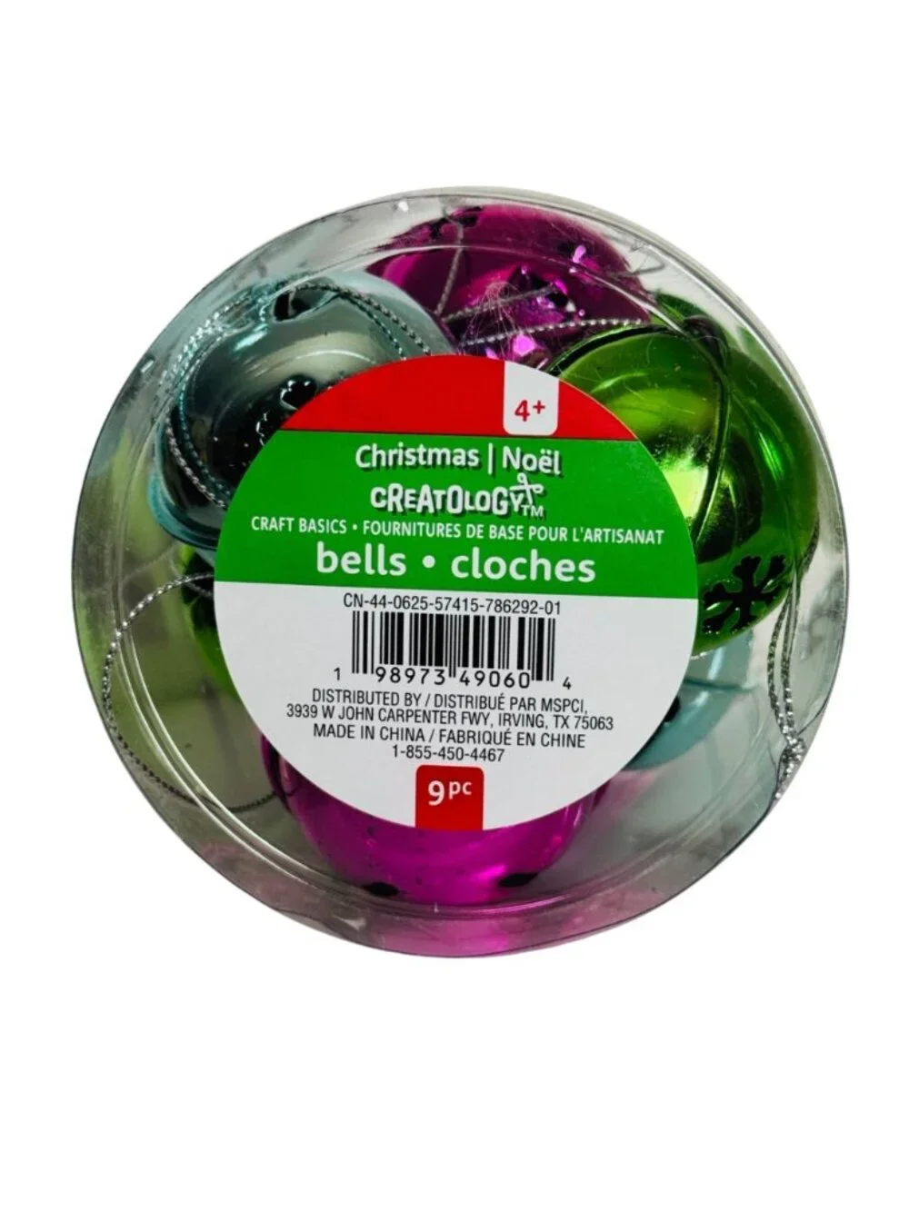 Creatology Christmas Bells Jingle Jingle Hanging Ornaments Set of 9